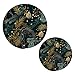 Emerald Gorilla Gold Green 2 PC Round Pot Holders Set Heat Proof Cotton Hot Pads for Dishes Decor