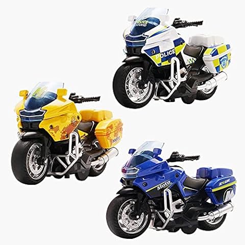 Gilumza Pull Back Motorcycle Toys, Tiny Gift with Music Lighting, Police Motorcycles Toy for Boys Kids Christmas Birthday Age 3-12 Year Old Cover