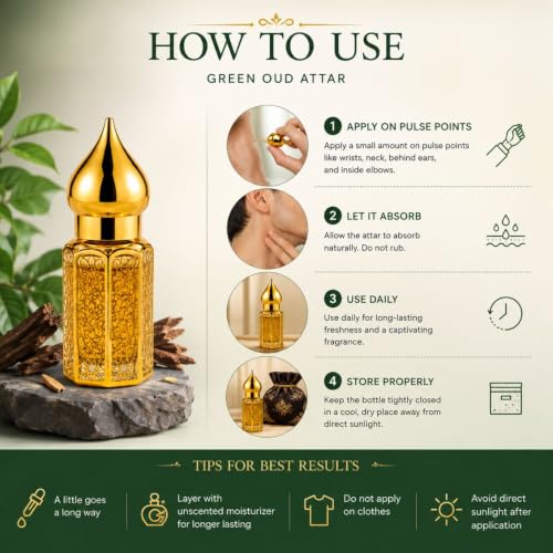 Generic Solavea Green Oud Attar Perfume Oil 6ml - Image 5