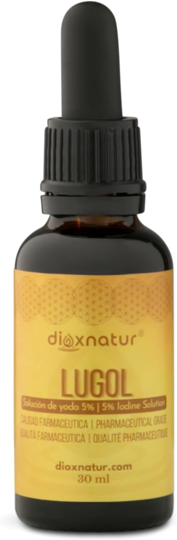 Lugols Iodine Solution 5% Pharmaceutical Quality 30 ml Integrated Pipette, Optimal Concentration Iodine Drops and Potassium Iodide EN Label