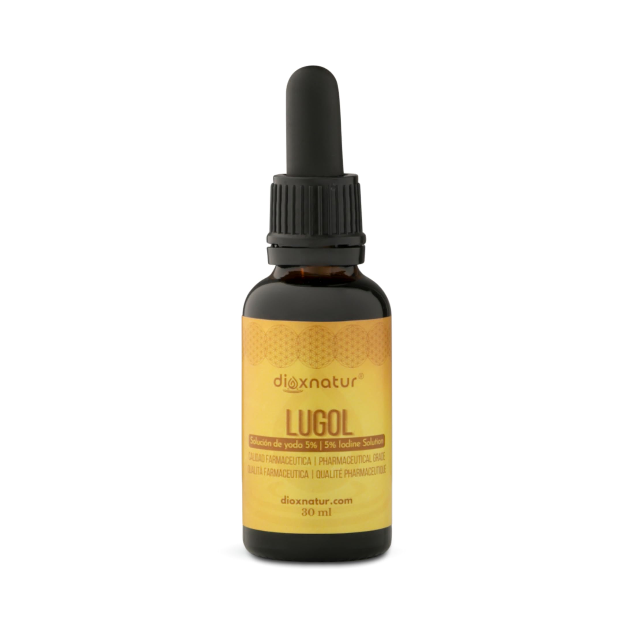 Lugols Iodine Solution 5% Pharmaceutical Quality 30 ml Integrated Pipette, Optimal Concentration Iodine Drops and Potassium Iodide EN Label