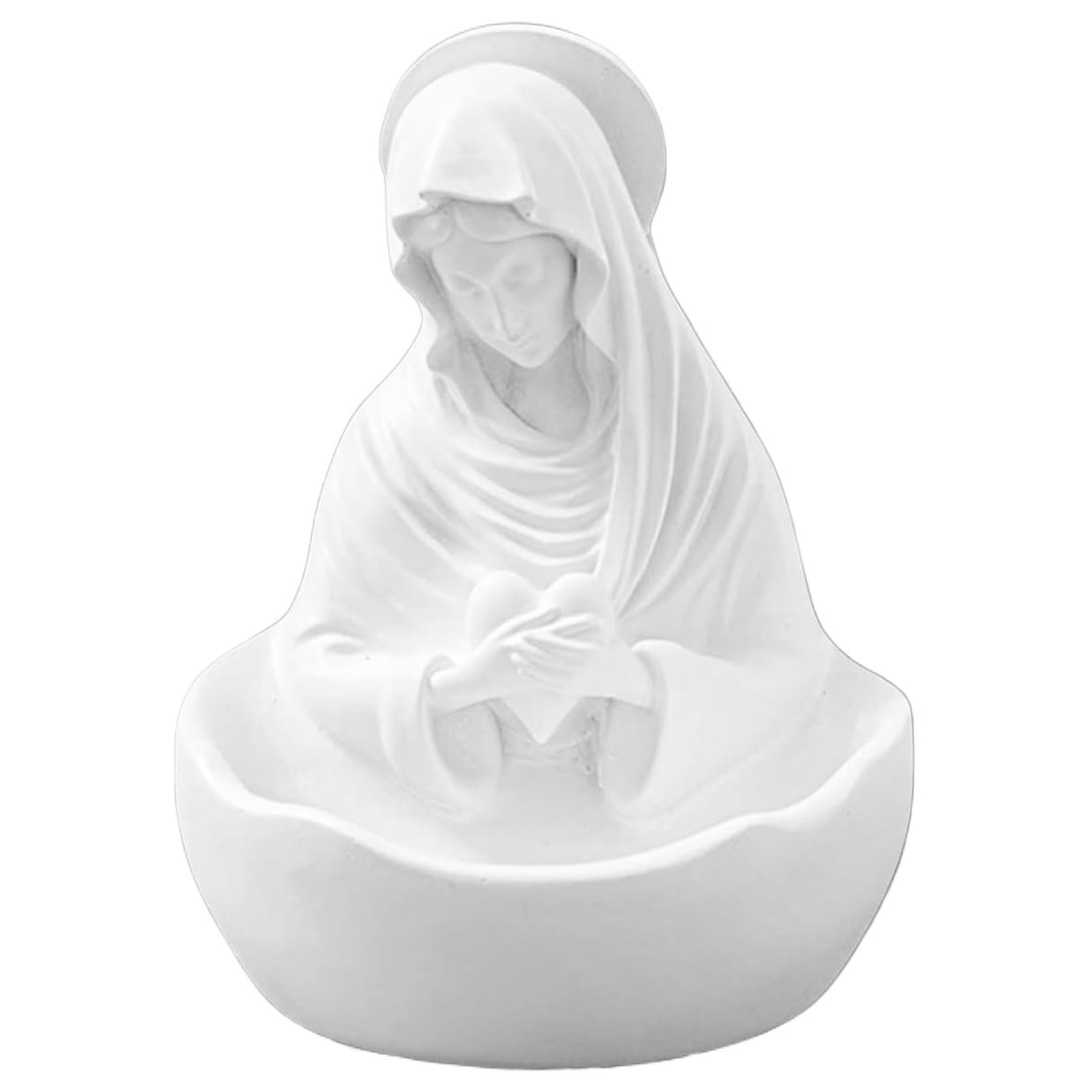 Heidouse Rosary Holder, 3.9X4.3x5.1 Inch Resin Virgin Mary Statue, Mother Mary Statue For Catholic Gifts Religious Home Decor, Sculpture
