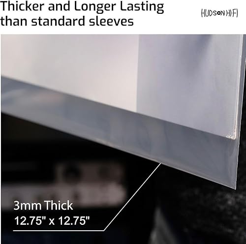 Miniatura 4 de Hudson Hi-Fi Fundas exteriores para discos de vinilo, funda de vinilo transparente de alta calidad, paquete de 100 unidades, protege tus álbumes LP