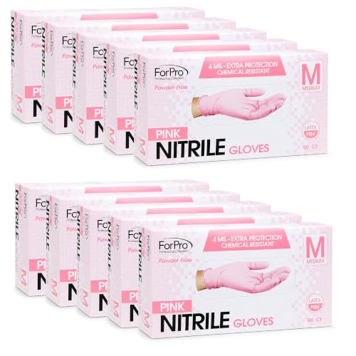 Image of ForPro Disposable Nitrile Gloves, Chemical Resistant, Powder-Free, Latex-Free, Non-Sterile, Food Safe, 4 Mil