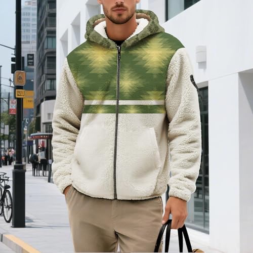 Aztec Fleece Lined Hoodies Mens Zip Up Jackets Winter Coats with Hood Cowboys Western Country Graphic Outerwear2