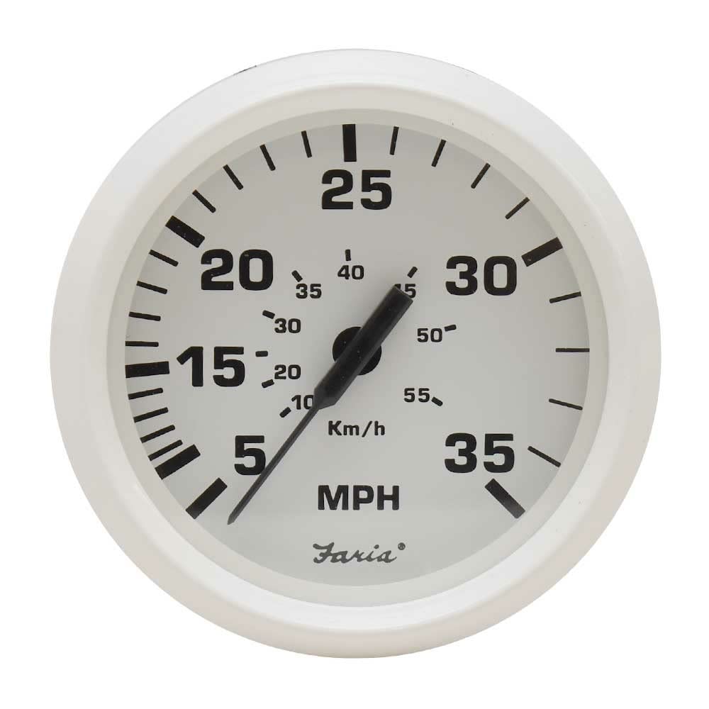 Faria Beede Boat Speedometer Gauge SE9494B | Dress White 3 1/4 Inch