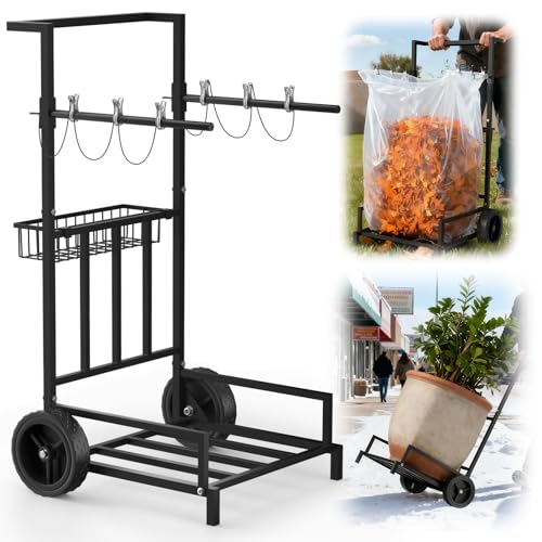 2-in-1 Leaf Bag Holder Cart