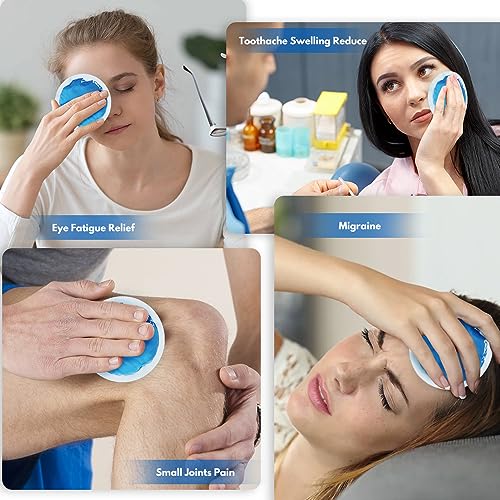 Small Ice Packs 12 Round Reusable Hot Cold Gel Packs for Injuries, Mini Gel Cold Pack for Pain Relief, Breastfeeding, Cold Compress with Cloth Backing & Sleeve for Wisdom Teeth, Swelling or Soreness - Thumbnail 4