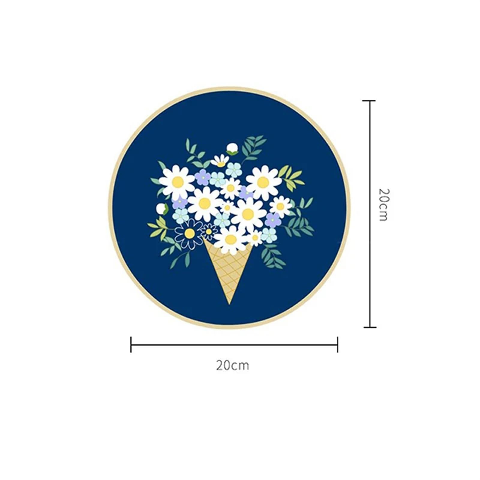 haft, Zestaw do haftowania z ramką 20 cm DIY haftu krzyżykowego(Color 01)