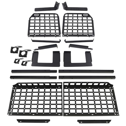 HIGH FLYING for Jeep Wrangler (JL) 4dr 18-23 Modular Storage Panel System Trunk Shelf Interior Luggage Storage Carrier Trunk Organizer, NOT Fit Soft Top (Side Panles+Trunk Shelf)