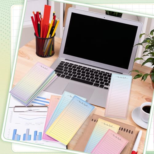 Image of Censen 10 Pack 500 Sheets to Do List Notes Daily Checklist Notepad with 50 Sheets Undated Memo Pad Color Block Shopping List Weekly Plan Notepad Organizer Planners(Vivid Color,Lined) | Note Book 505 Sheets Colorful Memo Pad Office School Supplies Planner Shopping Weekly Plan Task Organizer Tear-off Design