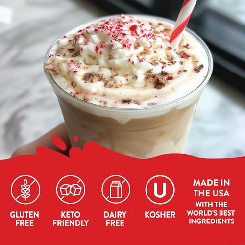 Image of Jordan's Skinny Mixes Sugar Free Coffee Syrup, White Chocolate Peppermint Coffee Flavoring Syrup, Zero Calorie Drink Mix for Lattes, Baking, Protein Shake, Dairy & Gluten Free, Kosher, 25.4 Fl Oz