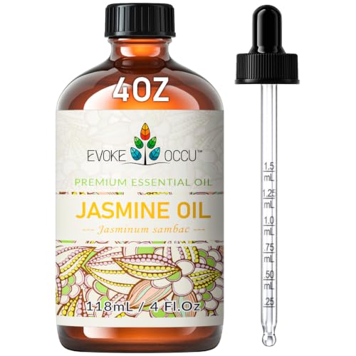 EVOKE OCCU Jasmine Essential Oil for Cleaning Air Freshening Relaxing Add to Spray and Diffuser - 4 Fl Oz