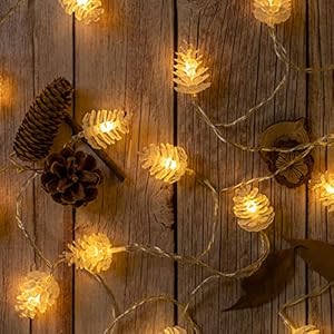 Pinecone String Lights with Battery Powered 175 Feet 35 Count Pine Cones 8 Modes Battery Operated Decorative Fairy Light Pinecone