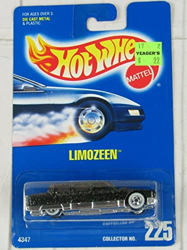 Hot Wheels 1992 All Blue Card Limozeen #225 Black Sparkly