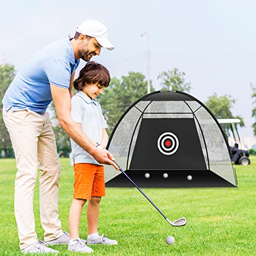 Golf Practice Net, 10X7Ft Golf Hitting Aids Nets For Backyard Driving Chipping, Home Golf Swing Training With Targets #TOP5