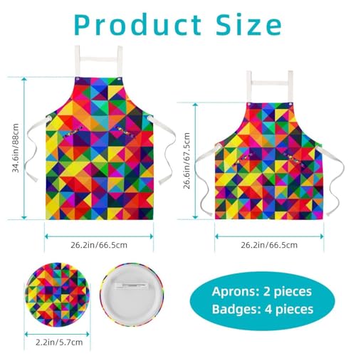 Tablier de cuisine lot de 2 multicolore pour restaurant et bistrot - 2
