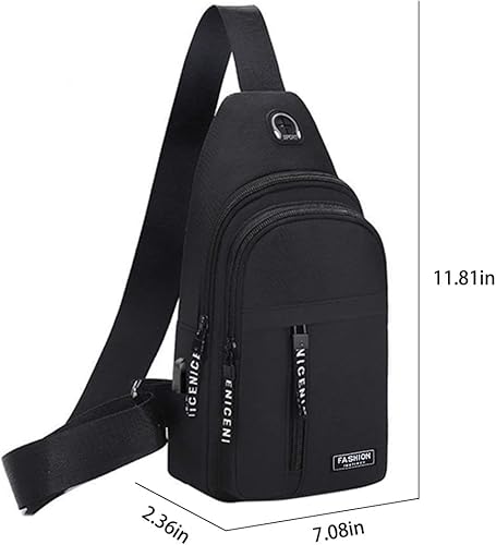 Miniatura 3 de Crossbody Sling Bag, Waterproof Sling Backpack Bag with USB Charging Port, Small Sling Crossbody Chest Shoulder Bag