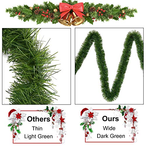 4 Pack 50 Feet Christmas Garland for Outdoor/Indoor Decoration, Soft Greenery Artificial Garland Decorations, Non-lit Green Xmas Garlands Perfect for Party Home Garden and Holiday Festival Decor - Image 5