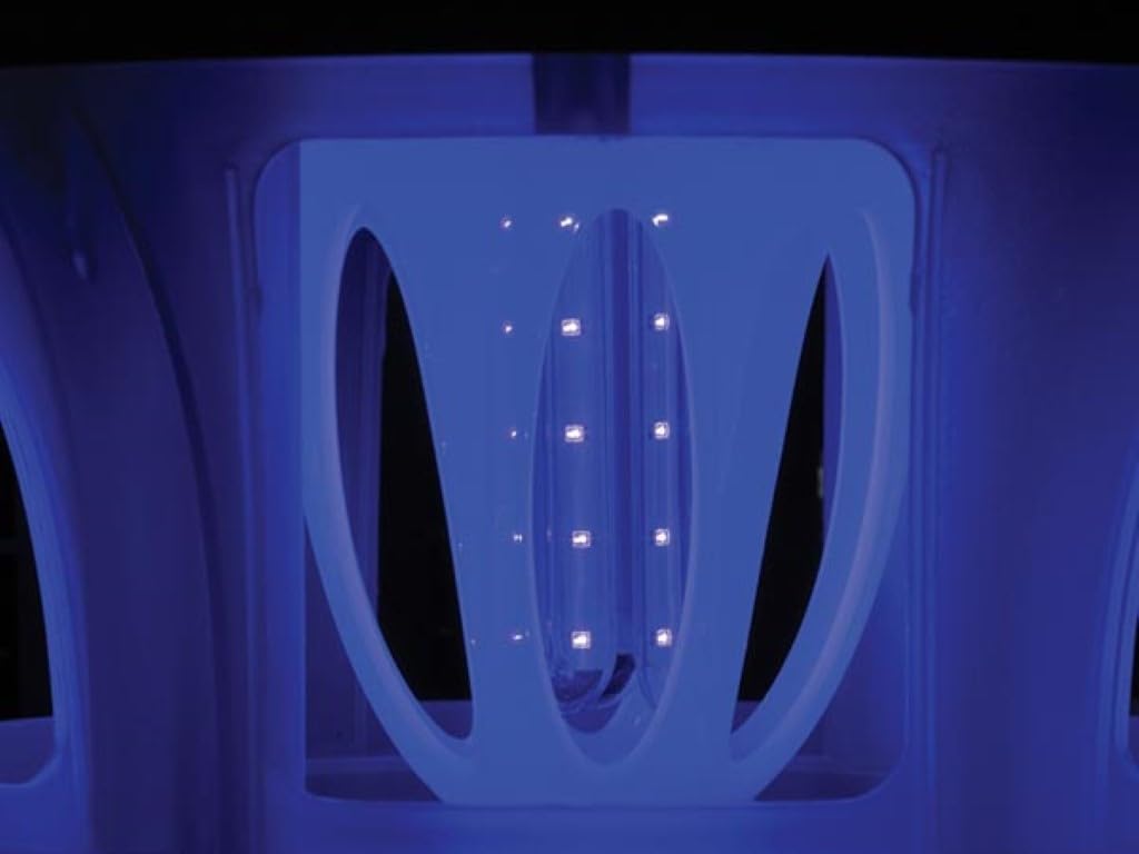 Perel LED UV Insektenvernichter mit Ventilator, 750 m² Reichweite, IPX4 wasserresistent, energiesparende LED-Technologie, mit herausnehmbarer Auffangschale und Aufhängebügel für den Außenbereich