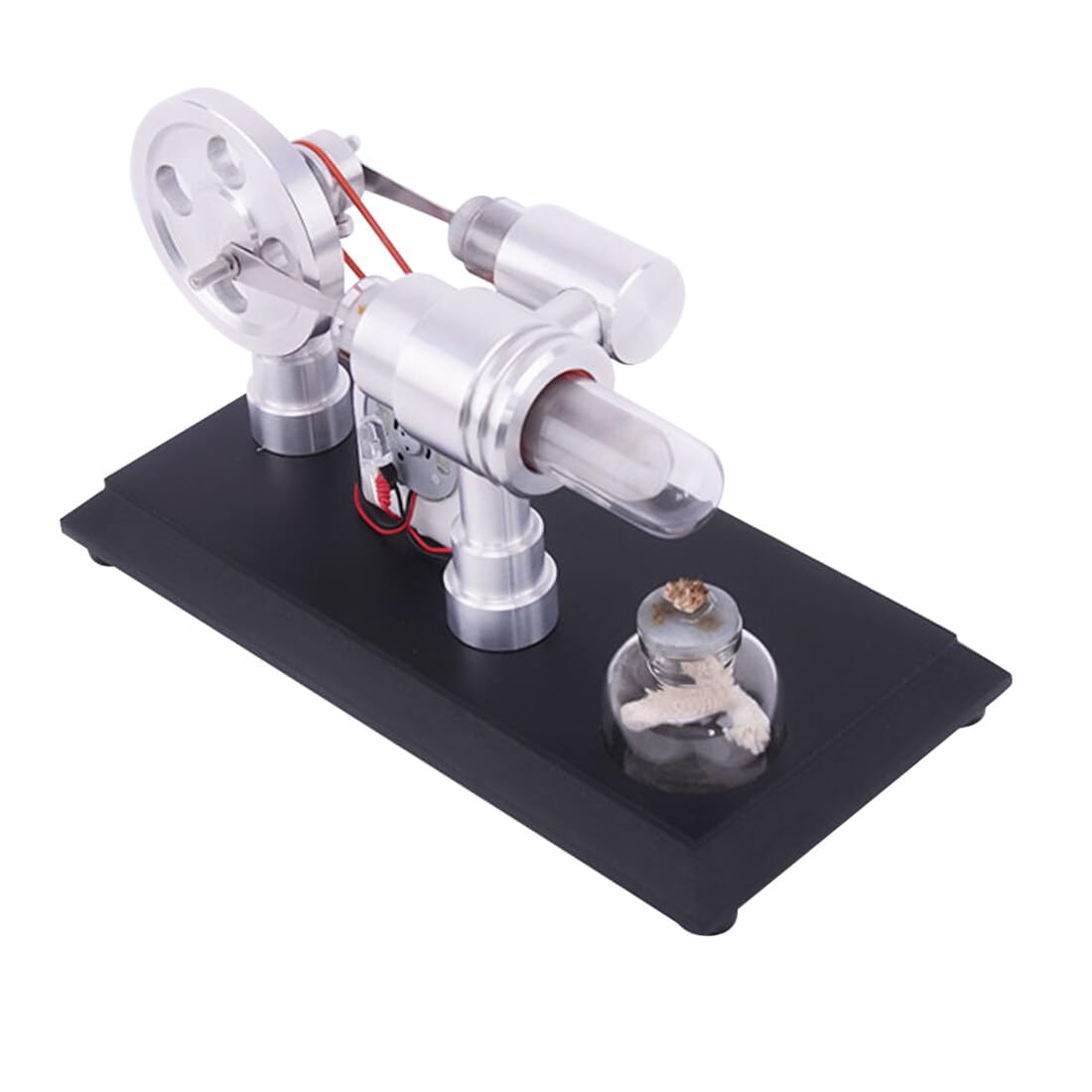 Generic zestaw do budowy silnika Stirlinga, zewnętrzny silnik spalinowy Sterling Engine Kit, zestaw DIY 2-cylindrowy silnik Stirlinga edukacyjny nauka zestaw zabawka, 53451093DTA4VMP0NK9OZ7AR