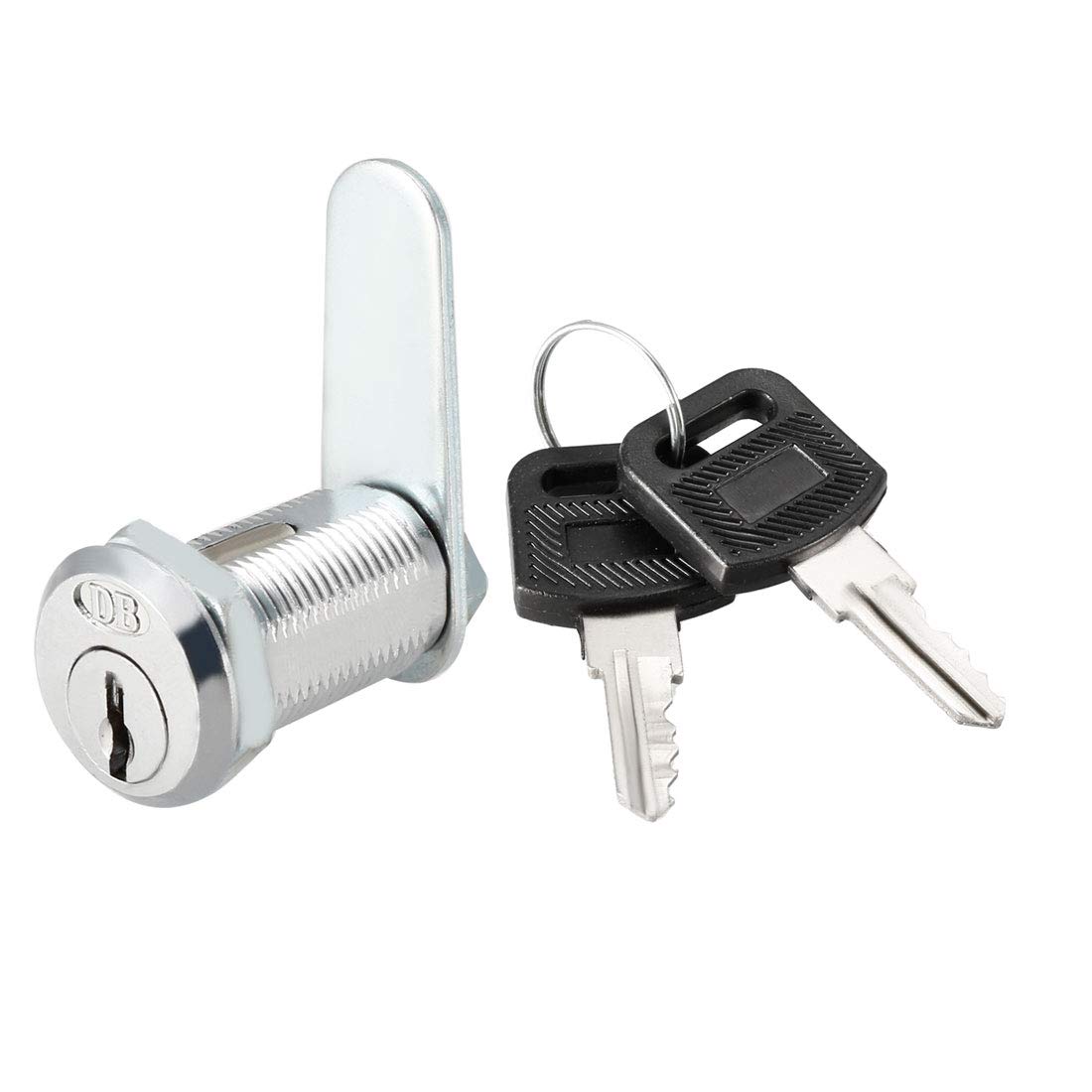 sourcing map Cam Lock 30mm Cylinder Length 48mm Flat Cam Nut-on Type Keyed Different