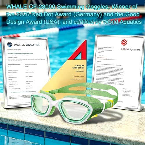Image of Whale Swim Goggles, HD Anti-Fog Goggles, Unisex | 100% UV Protection | Anti-Fog Design Clear Wide-Angle Underwater View