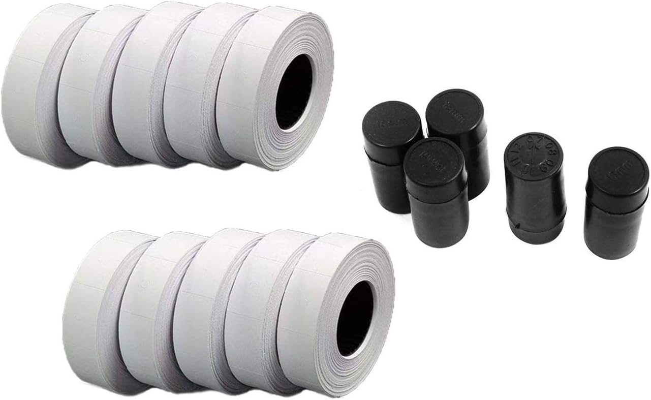 JIAYING Double Line Price Label Paper for MX-6600，20 Rolls ofWhite Price Label Paper