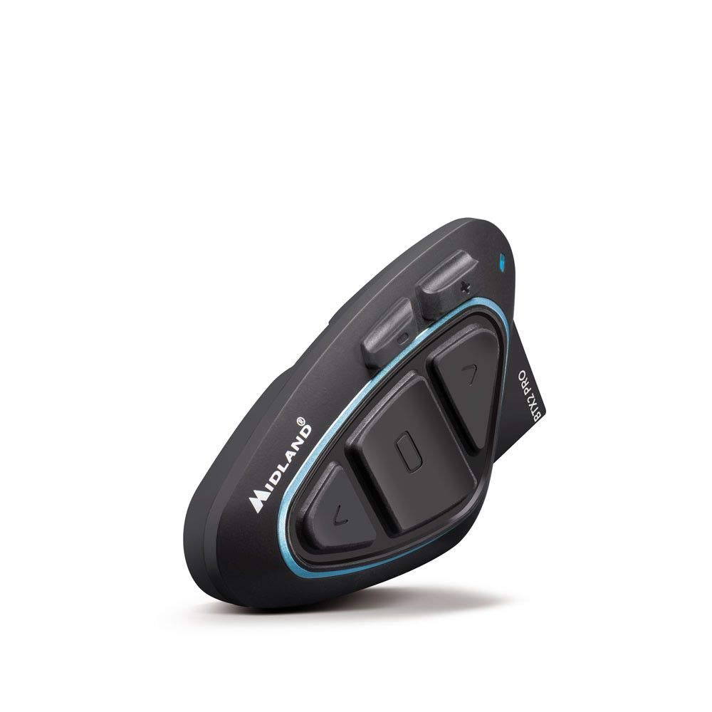 Midland BTX2 Pro Twin C1231.09, Interfono Moto Bluetooth Doppio, Auricolari Casco Impermeabili IPX6, Cancellazione del Rumore, Fino a 4 Persone, Batteria 23h, Portata 1 Km.