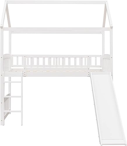 Miniatura 37 de Marco de litera con tobogán, no necesita somier, gris, individual sobre individual Gris,Blanco,https://www.amazon.com/dp/undefined