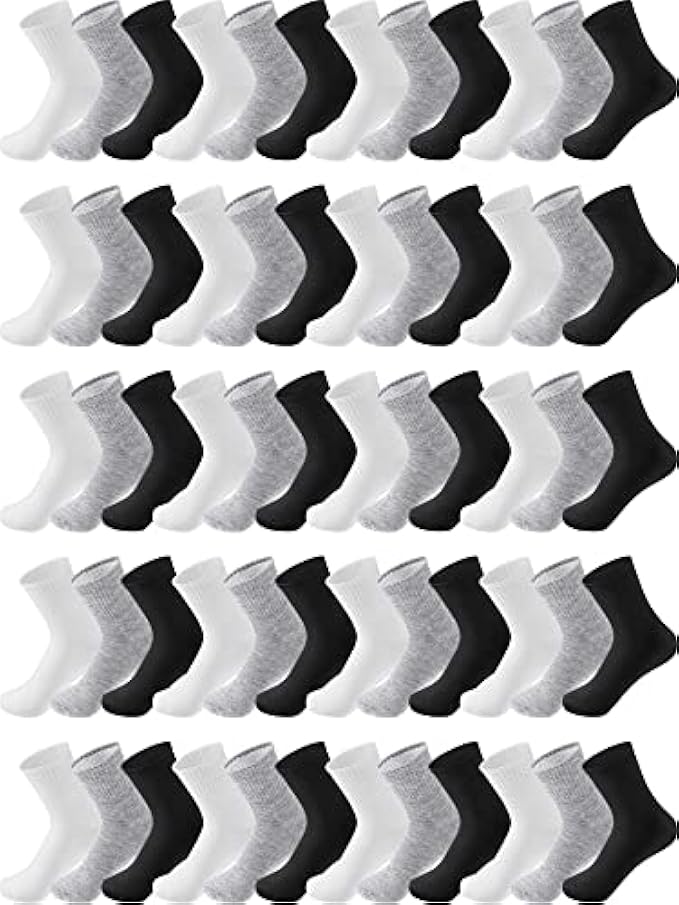 Tarpop 100 Pairs Mens Socks Bulk Moisture Wicking Socks Casual Sports Ankle Socks Bulk for Homeless Unisex Adult Men Women