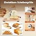Brotschneidemaschine Manuell mit Handkurbel, Brotschneider 0–23 mm, Verstellbare Schnittstärke, Edelstahlklinge, Führungsschiene, Saugnäpfe, für Sauerteigbrot, Toast, Baguette