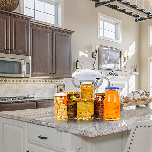 Chulovs - Elektrische glazen opener - robuust en robuust keukengadget voor verzegelde potten - automatische handenvrije glazen opener met minder moeite om te openen (wit) - Image 6