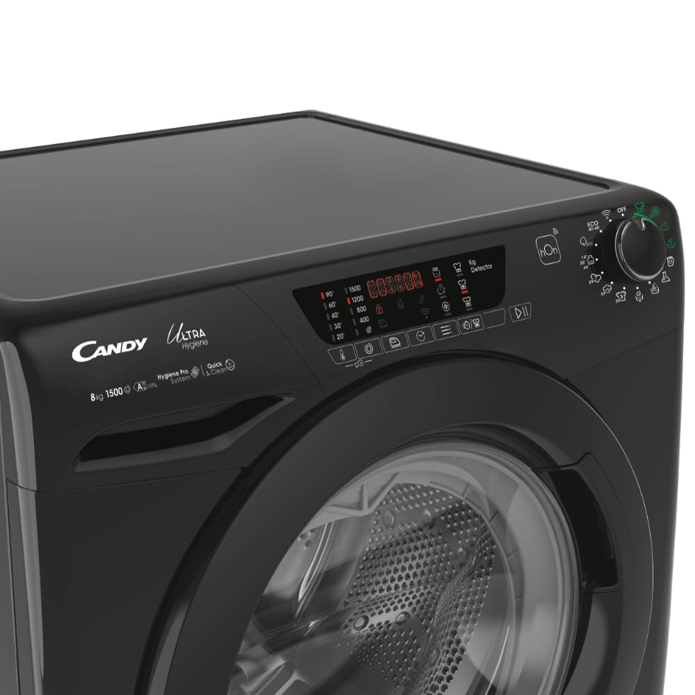 Candy HE1584TWMBB6-S Ultra Hygiene Lavatrice 8 Kg Classe A-10% Profondita' 53 cm Centrifuga 1500 giri Motore Inverter colore Nero