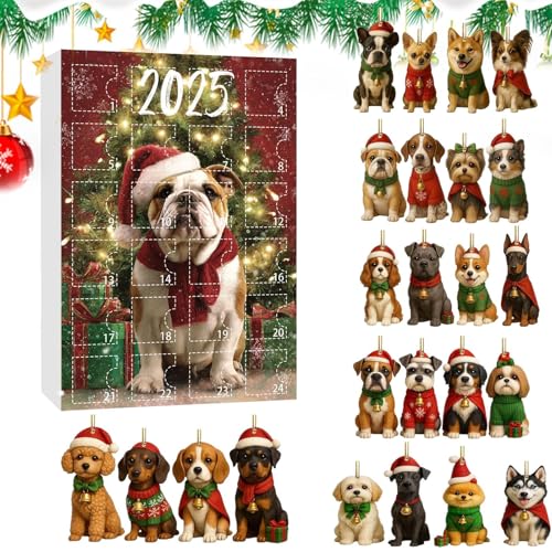 Calendario De Adviento De Navideños,2D Plano Reutilizable Estacional | Cuenta Atrás Navideña De 24 Días Decoración Para Perros,Para Amigos Adultos Adolescentes Amantes De Mascotas Y Más