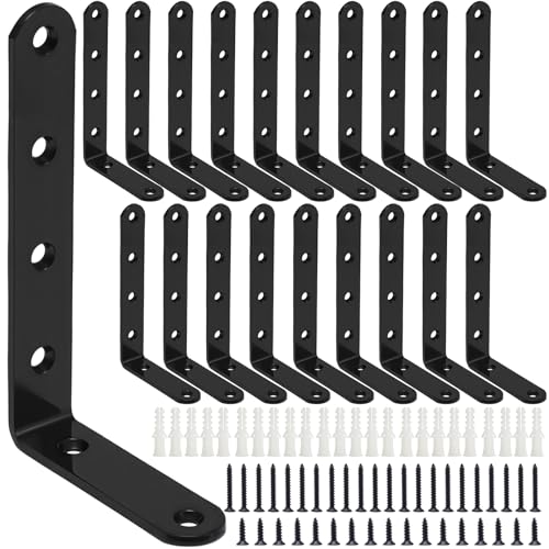 20 équerres d'angle noires pour réparer un meuble en bois qui bouge