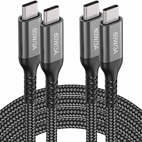 USB-C to USB-C Cable (15FT 2PACK 60W) Long Cable Fast Charging Cord for iPhone 15 Pro Samsung Galaxy S23/S22/Z Fold 3 Note 20 Ultra/10 Lite Google Pixel 6 Pro OnePlus 9 Pro Sony Xperia 5 Dual Type-C