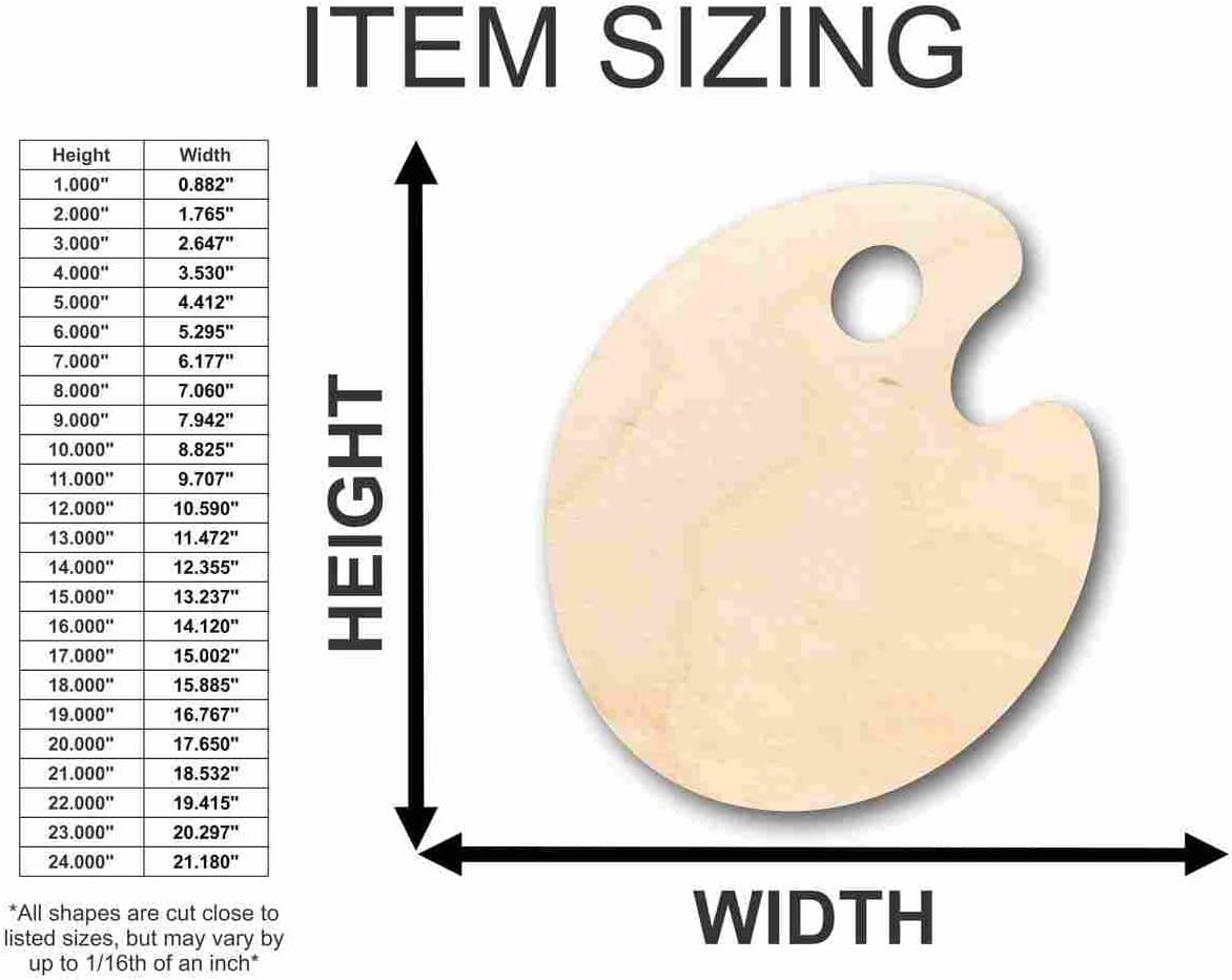 Unfinished Wood Artist Paint Palette Shape Craft up to 46" DIY 18" / 3/4"
