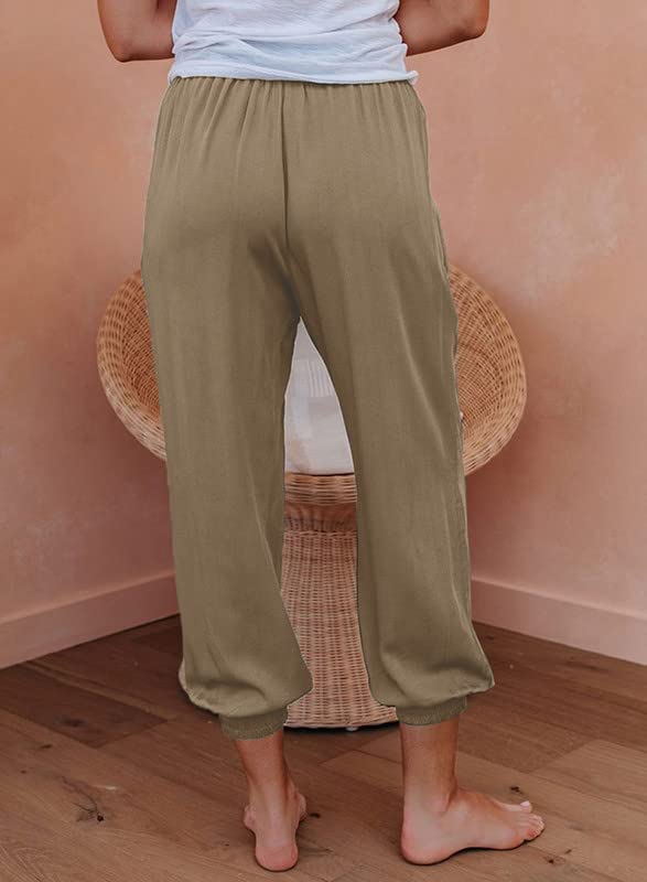 Image of Dokotoo Womens 2026 Soft Casual Drawstring Tie Elastic Waist Loose Jogger Pants with Pockets