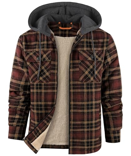 zitysport Holzfällerjacke Gefüttert Herren Hemdjacke Sherpa...