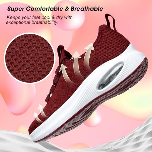 Image of Wide Toe Box Shoes Women Extra Wide Width Sneakers Air Cushion Road Running Shoes Ultra Light Tennis Gym Workout Training Shoes Breathable Walking Shoes with Arch Support