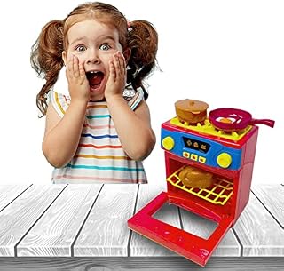 koolbitz Kids Pretend Play Oven Stove with Light and Sound Functional Pretend Role Play Kitchen Appliance Toys for Kids with Pretend Food