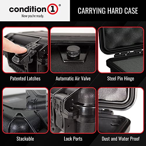 Condition 1 Waterproof Protective Hard Case With Foam, Orange 9.29" X 7.23" X 4.13" Watertight Ip67 Dust Proof And Shock Proof Tsa Approved Portable Carrier #TOP4