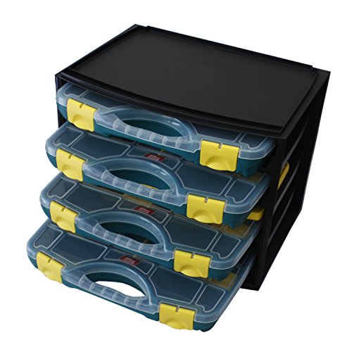 TAYG Multibox N° 1 (inkl. 4 Kleinteileboxen N° 22, Aufbewahrungssystem für Kleinteile, Box stapelbar, für Werkzeug, Maße… – Bild 3
