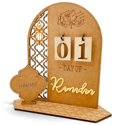 Gwawg Calendario De Adviento Ramadán De Madera, Decoraciones Ramadán Para El Hogar, Cuenta Regresiva 30 Días, Decoraciones Eid Mubarak, Calendario Ramadán Para Familia