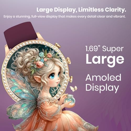 Image of GameSir Luxury Round Dial GEN 12 Smart Watch, 1.69 inch AMOLED Display, Water Rasistence, Bluetooth Calling Multi Watch Faces & 100+Sports Mode, Smartwatch for Women,Girls & Men (Maroon)