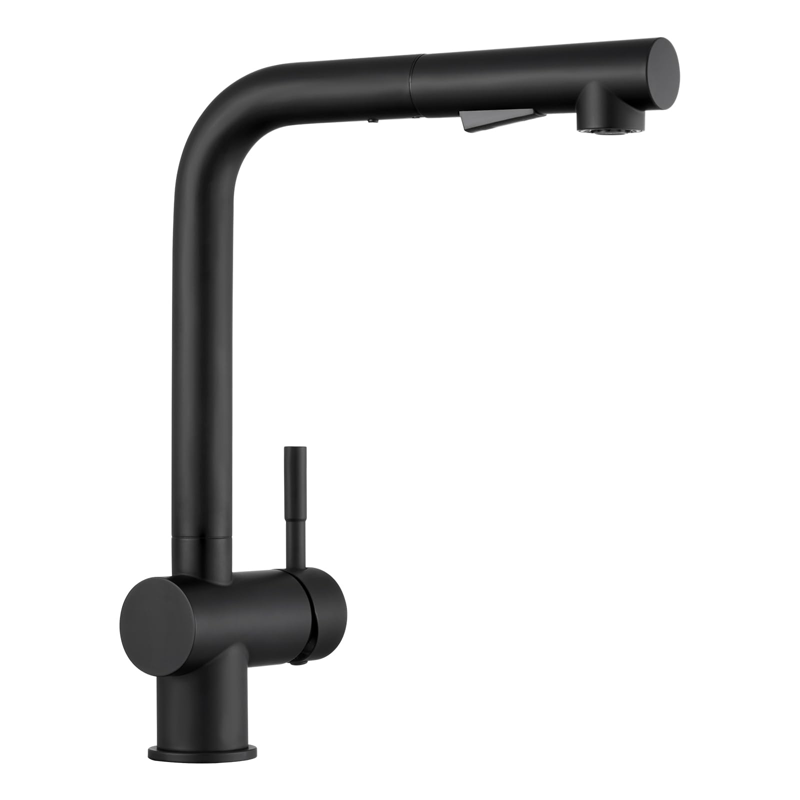 CECIPA X207B Grifo Cocina Negro Extraible, Grifos Fregadero Negro Monomando, Grifos para Fregadero de Cocina con 2 Modos de Rociador, caño Giratorio 360 °, Acero lnoxidable SUS304