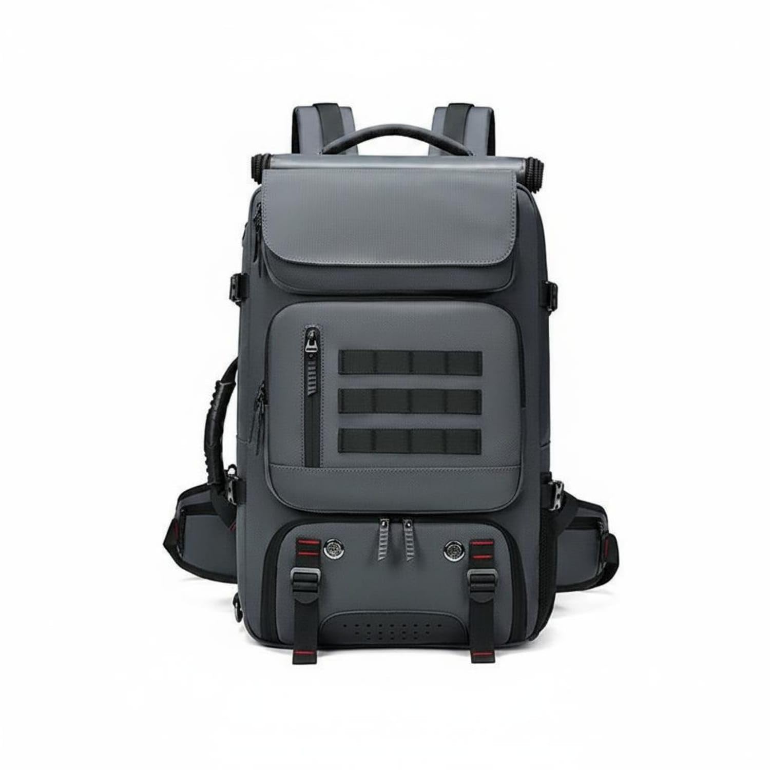 SNAPPSY Hiking Backpack Large Capacity Travel Backpack Oxford Textile Rucksack for Men, Gray-picture-54