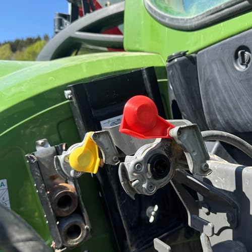 Staubkappe für Kupplungskopf Deckel Rot Gelb Druckluftkopf Ersatzdeckel Standard Kappe LKW Traktor (10er Set (5x Gelb & 5x Rot))