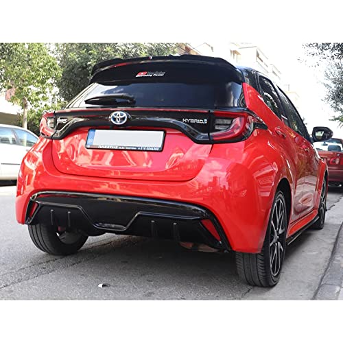Difusor trasero para Toyota Yaris P21 2020+ en acabado negro brillante ABS resistente